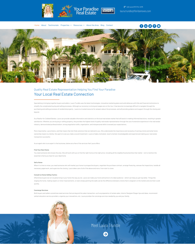 this is a screen shot of yourparadiserealestate.com